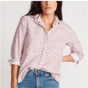 Grayson The Hero Micro Floral Soft Flannel Button Down White Size 3 or Medium